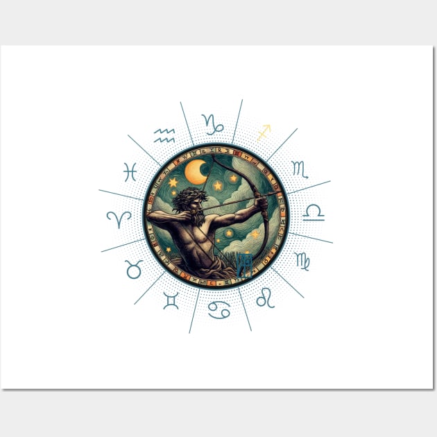 ZODIAC Sagittarius - Astrological SAGITTARIUS - SAGITTARIUS - ZODIAC sign - Van Gogh style - 3 Wall Art by ArtProjectShop